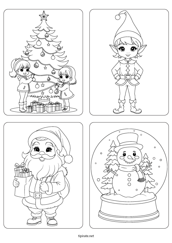 Coloriages sur le thème de Noël à imprimer