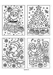 Dessins sur le thème de Noël à imprimer et à colorier