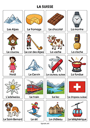 Fiche de vocabulaire de la Suisse à imprimer