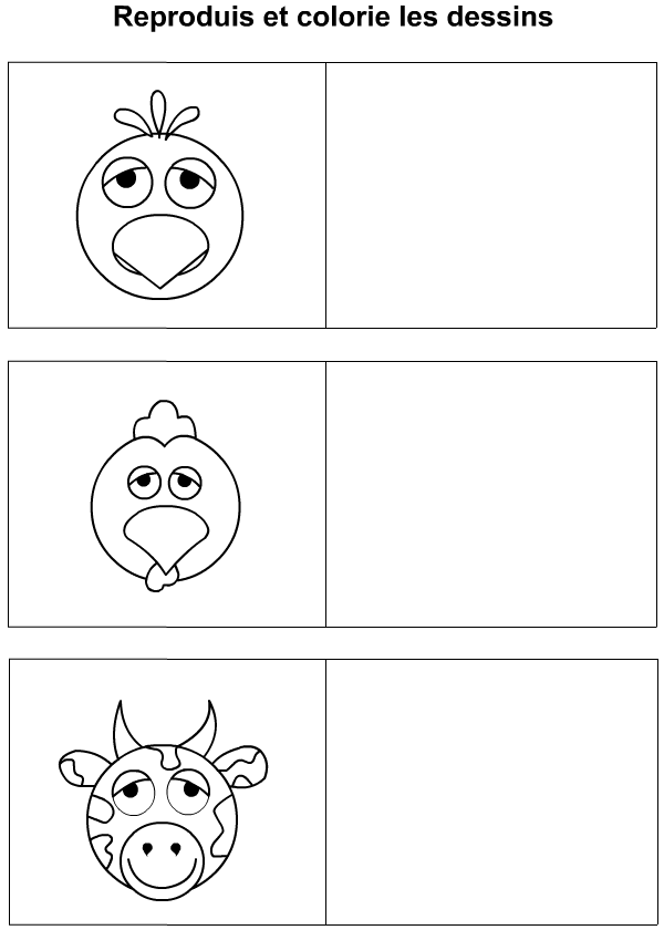 Apprendre à dessiner une tête d'oiseau, un coq, une vache