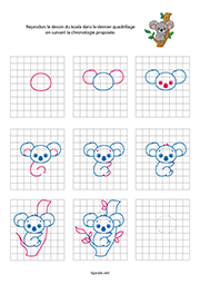 Dessiner un koala sur quadrillage