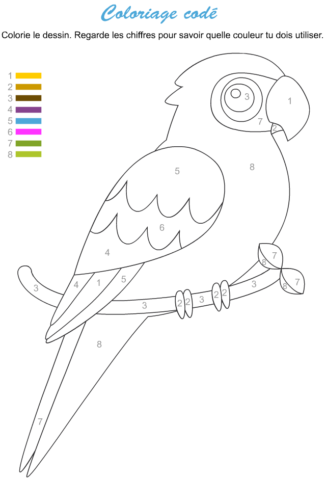 Jeux à imprimer : coloriage codé