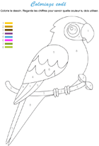 Coloriage codé, un perroquet Coloriage codé, un perroquet