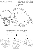 Relier les points Jeux à imprimer pour enfants de maternelle ; relier les points