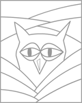 Dessin abstrait à colorier, un hibou