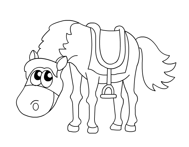 Dessin à colorier, un cheval