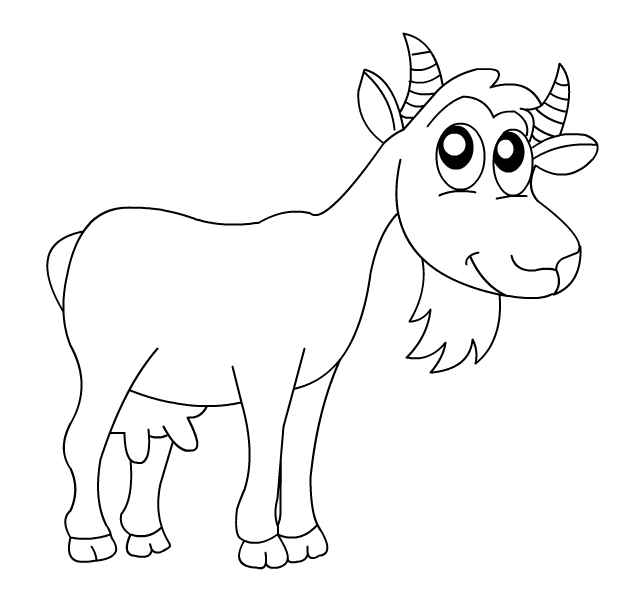 Dessin à colorier, une chèvre