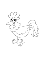 Coloriage, un coq