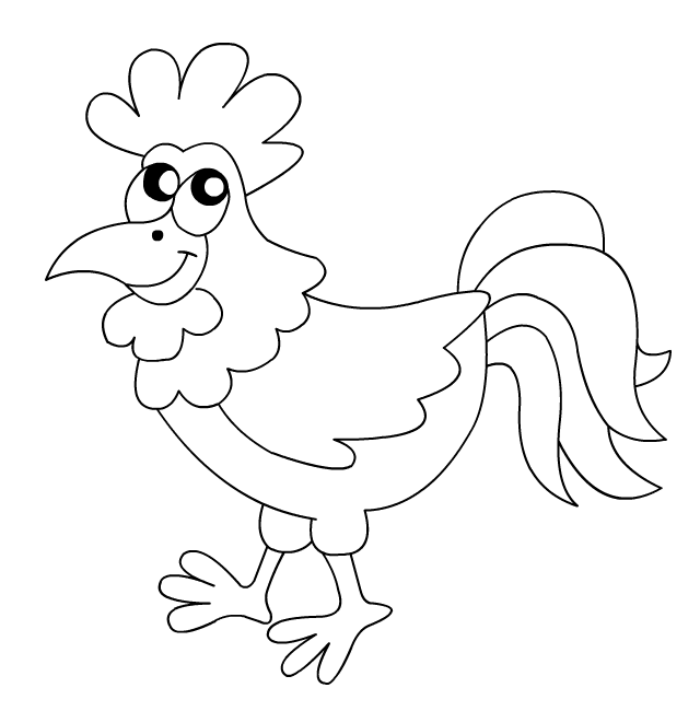 Dessin à colorier, un coq