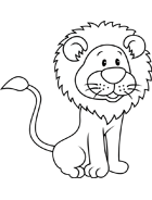 Coloriage à imprimer, un lion