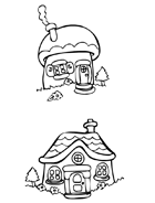 Coloriage, des maisonnettes