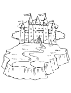 Coloriage à imprimer, un château