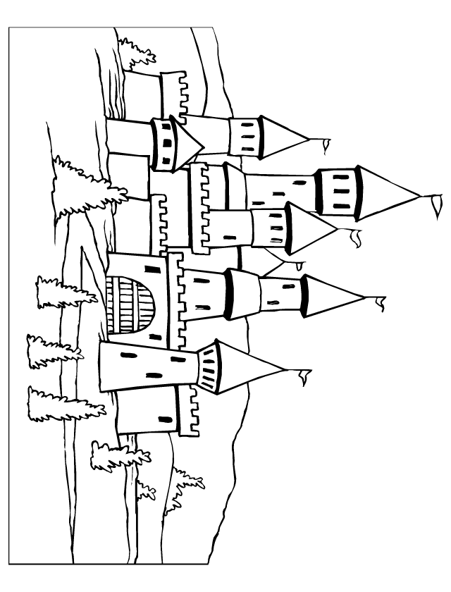 Dessin à colorier, un château