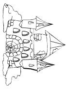 Coloriage à imprimer, un château