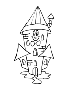 Coloriage à imprimer, un château amusant