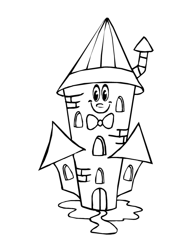 Dessin à colorier, un château amusant