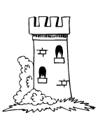 Coloriage à imprimer, une tour