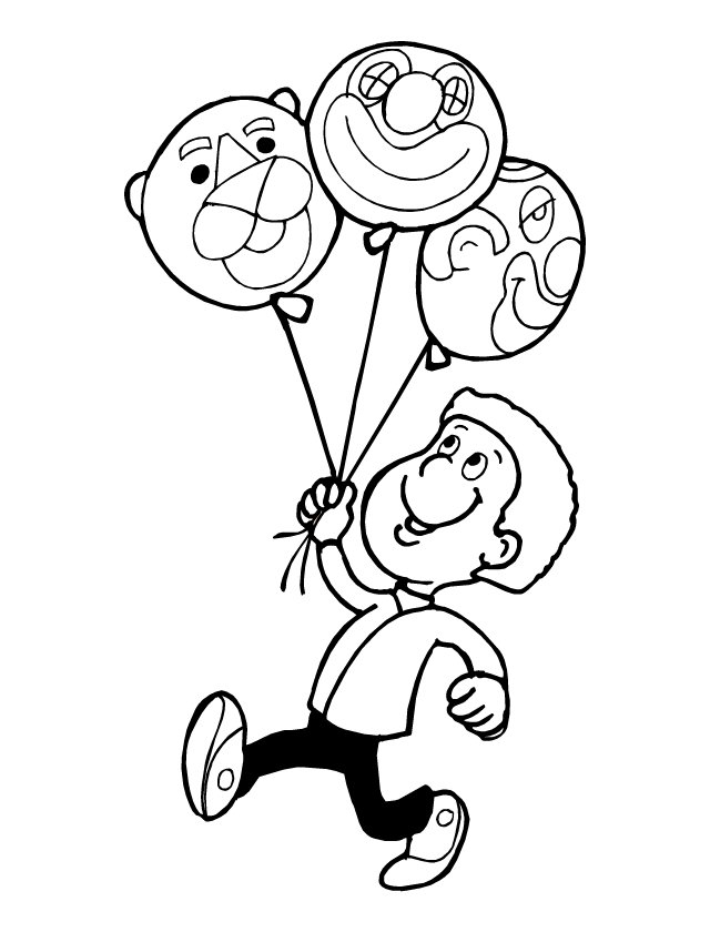 Dessin à colorier, des ballons de baudruche
