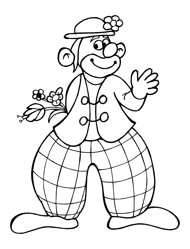 Dessin à colorier, un clown