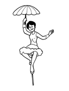 Coloriage à imprimer, une funambule