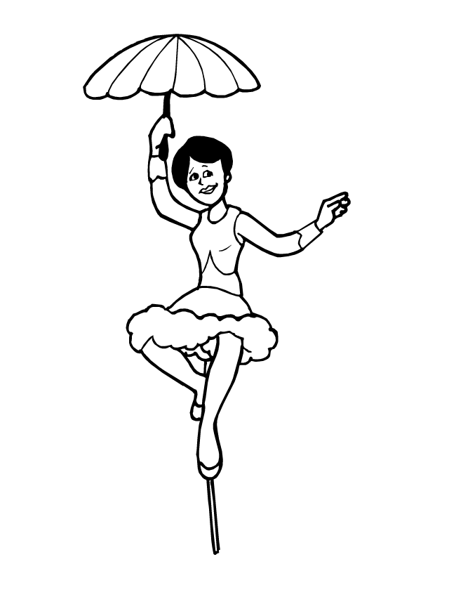 Dessin à colorier, une funambule