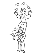 Coloriage à imprimer, les jongleurs