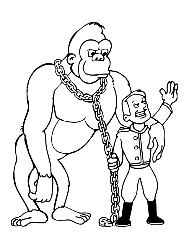 Dessin à colorier, un singe