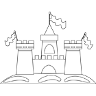 Coloriage à imprimer, un château de sable