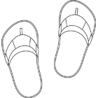 Coloriage à imprimer, des chaussures de plage