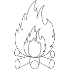 Coloriage à imprimer, le feu de camp