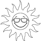 Coloriage à imprimer, un soleil