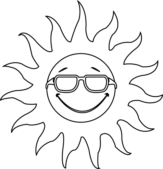 Dessin à colorier, un soleil