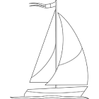 Coloriage à imprimer, un voilier