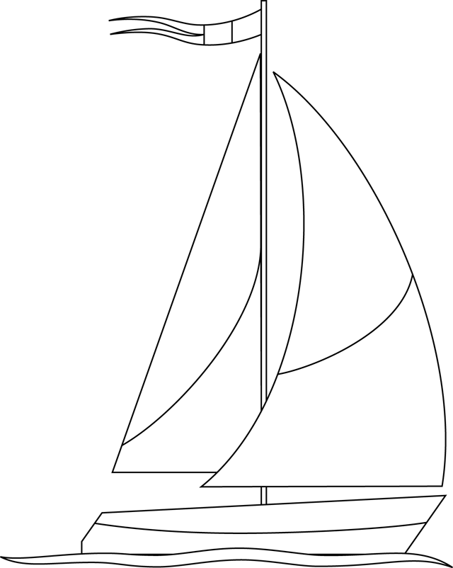 Dessin à colorier, un voilier