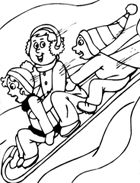 Coloriage à imprimer, la luge