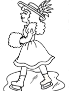 Coloriage à imprimer, la patineuse