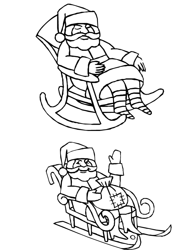 Dessin à imprimer, le père Noël assis