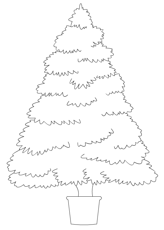 Dessin de Noël à imprimer, un sapin de Noël