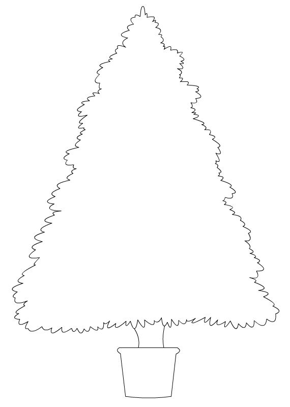 Dessin de Noël à imprimer, un sapin à décorer ou à découper
