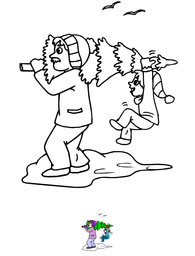 Coloriage, le sapin de Noël