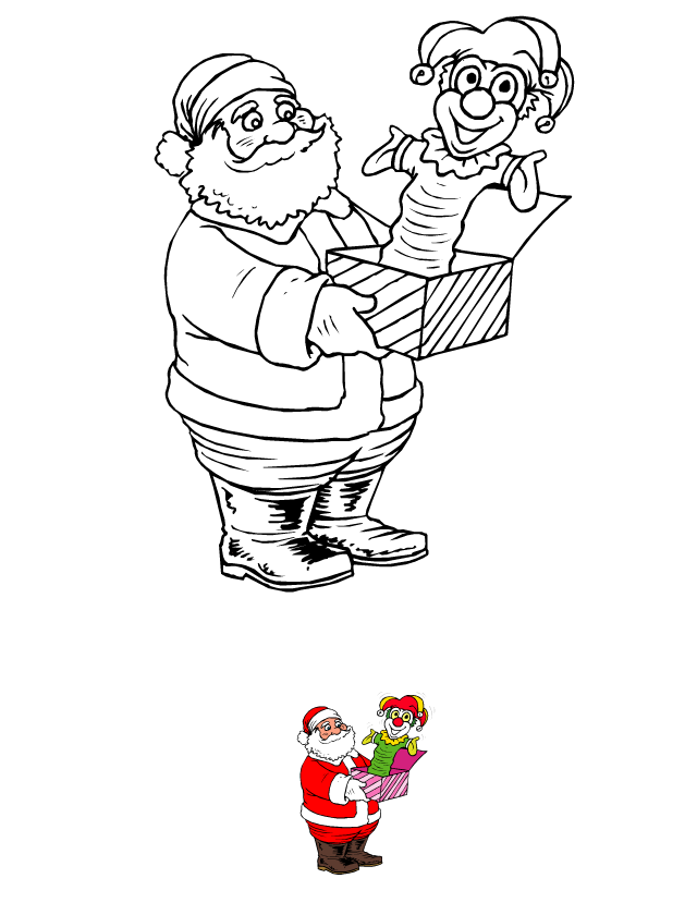 Coloriage, le Père Noël