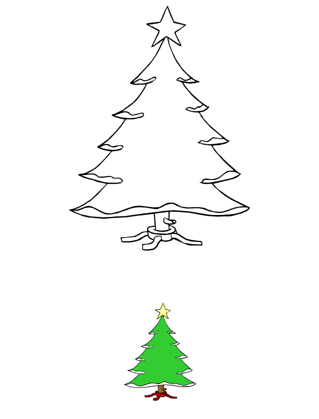 Coloriage, sapin de Noël à décorer