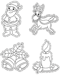 Coloriage de Noël à découper