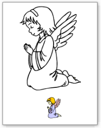Coloriage de Noël, un ange