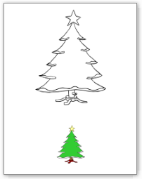 Coloriage, sapin de Noël à décorer