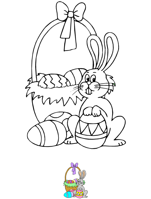 Coloriage, le lapin de Pâques