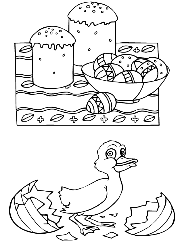 Coloriage, friandises de Pâques