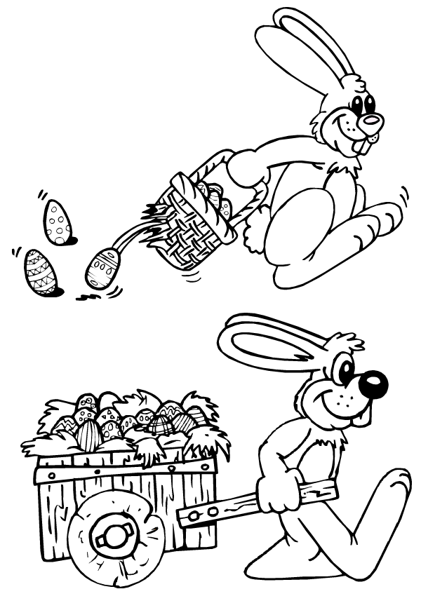 Coloriage, le lapin de Pâques
