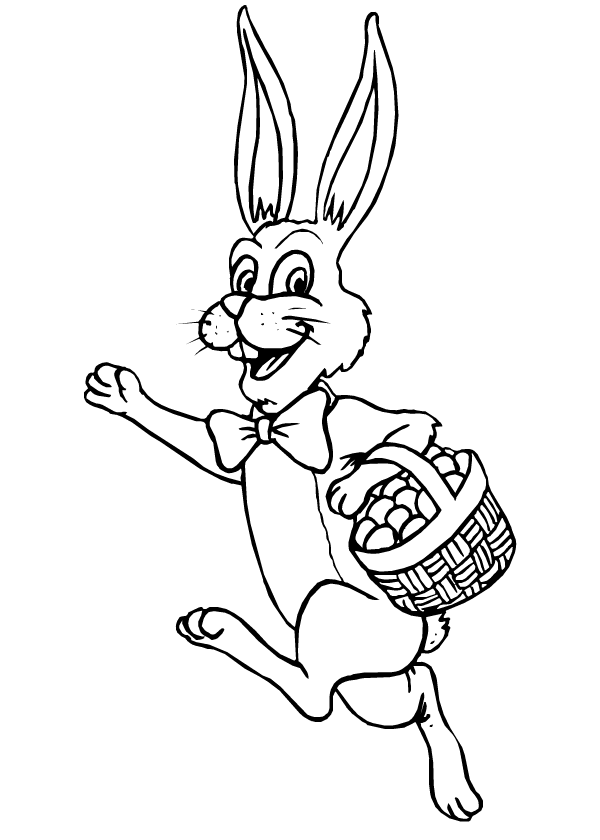 Coloriage, le lapin de Pâques