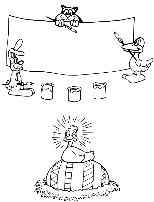 Coloriage, des dessins de Pâques